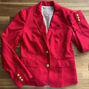 Banana Republic Cherry Red Blazer with Gold Buttons. Size 0.